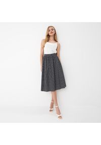 Mohito - Bawełniana spódnica midi we wzory - Czarny. Kolor: czarny. Materiał: bawełna #1