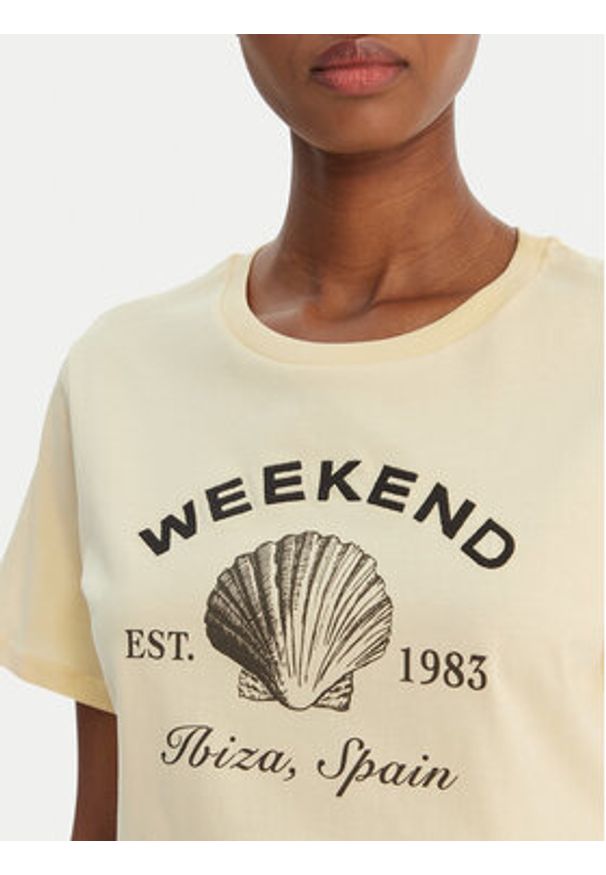 Weekend Max Mara T-Shirt Bora 2615971042 Żółty Regular Fit. Kolor: żółty. Materiał: bawełna