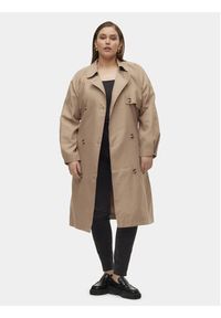 Vero Moda Curve Trencz Doreen 10307261 Beżowy Regular Fit. Kolor: beżowy. Materiał: syntetyk #6