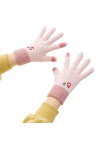 Rękawiczki turystyczne damskie Hurtel zimowe. Kolor: różowy. Sezon: zima #1
