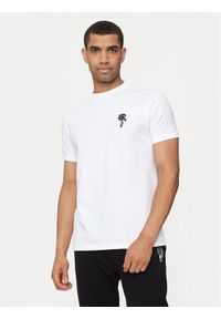 Karl Lagerfeld - KARL LAGERFELD T-Shirt 755400 Biały Regular Fit. Typ kołnierza: dekolt w karo. Kolor: biały. Materiał: bawełna