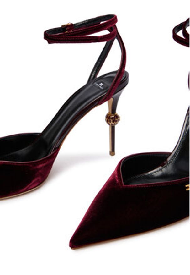 Elisabetta Franchi Szpilki SA-74L-57E2-EA4 Bordowy. Kolor: czerwony. Materiał: materiał. Obcas: na szpilce