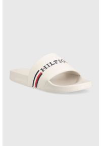 TOMMY HILFIGER - Tommy Hilfiger klapki CORPORATE FLAG POOL męskie kolor biały FM0FM04613. Kolor: biały. Materiał: tworzywo sztuczne #5