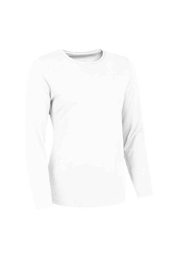 JUST COOL - Koszulka Damska Z Długim Rękawem. Kolor: biały. Długość rękawa: długi rękaw. Długość: długie. Sport: turystyka piesza