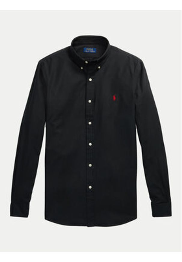 Polo Ralph Lauren Koszula 710928254006 Czarny Slim Fit. Typ kołnierza: polo. Kolor: czarny. Materiał: bawełna
