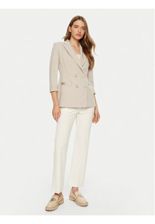Imperial Marynarka JU25IAW Beżowy Slim Fit. Kolor: beżowy. Materiał: syntetyk