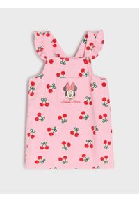 Sinsay - Sukienka ogrodniczka z nadrukiem Minnie Mouse - pomarańczowy. Kolor: pomarańczowy. Wzór: nadruk, motyw z bajki #1