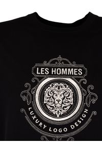 Les Hommes T-Shirt "Luxury Logo" | LBT1027700E | Mężczyzna | Czarny. Okazja: na co dzień. Kolor: czarny. Materiał: bawełna, elastan. Styl: casual