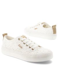 Trampki damskie Lee Cooper, cholewka z materiału tekstylnego koronkowego wiązanie z przodu metalowe oczka na grubszej podeszwie, białe, LCW-26-02-406. Okazja: na co dzień. Zapięcie: sznurówki. Kolor: biały. Materiał: materiał, koronka. Szerokość cholewki: normalna. Styl: elegancki, klasyczny, casual #5