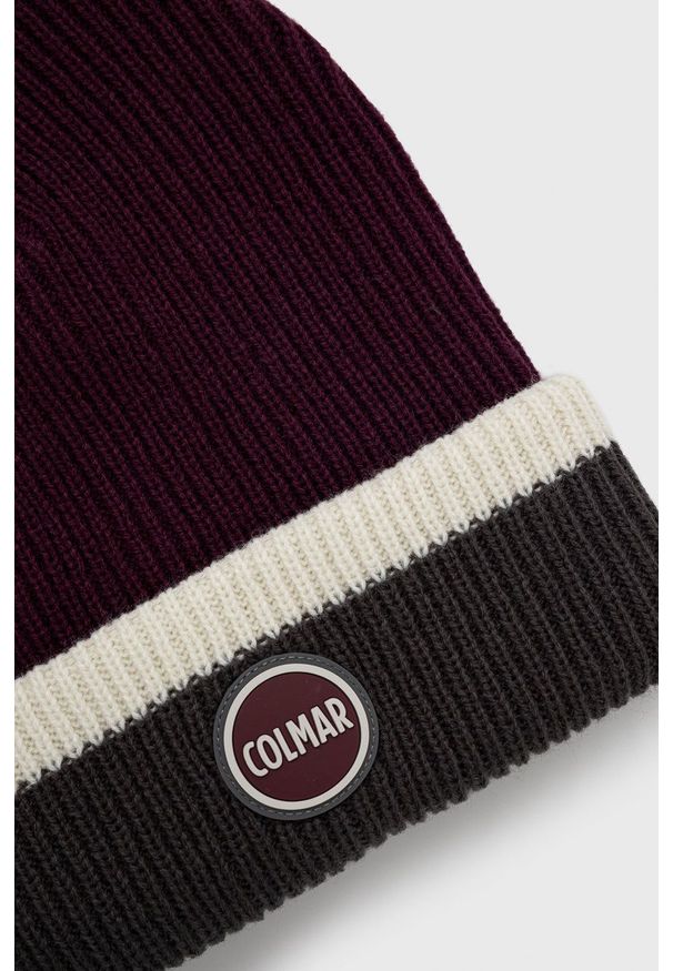 Colmar Czapka kolor bordowy. Kolor: czerwony. Materiał: dzianina