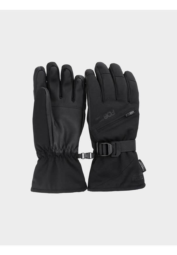 4f - 4F Rękawice snowboardowe Thinsulate membrana 10000 męskie - czarne XL. Kolor: czarny. Materiał: syntetyk, materiał, dzianina, tkanina. Technologia: Thinsulate. Sezon: zima. Sport: snowboard