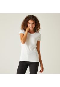 Regatta - Carlie damska koszulka. Kolor: biały. Materiał: bawełna. Długość rękawa: krótki rękaw. Długość: krótkie