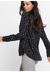 Bluzka w kropki bonprix czarny w kropki. Kolor: czarny. Długość: długie. Wzór: kropki. Styl: elegancki #3