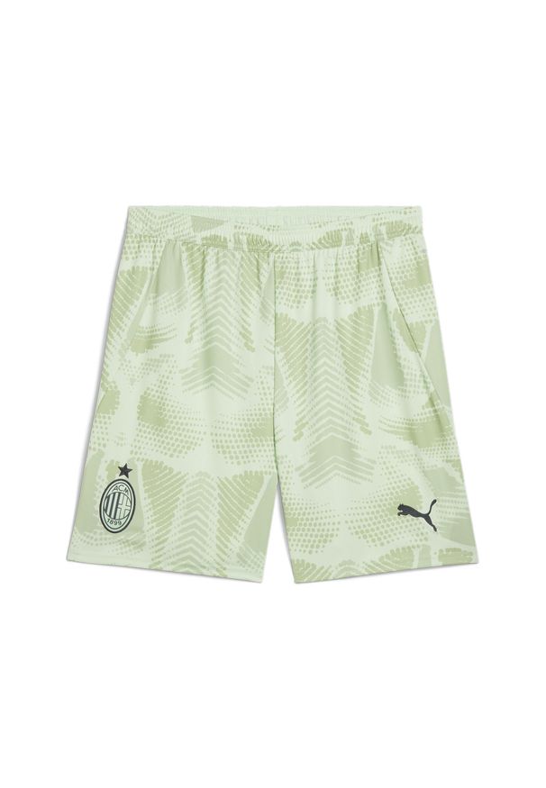 Puma - Męskie szorty bramkarskie AC Milan 24/25 PUMA Fresh Mint Green. Kolor: zielony. Sport: piłka nożna