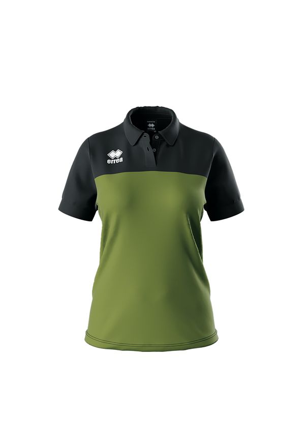 ERREA - Damska koszulka polo Errea Bonnie. Typ kołnierza: polo. Kolor: zielony, czarny, brązowy, wielokolorowy. Styl: sportowy, wakacyjny