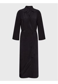Sisley Sukienka koszulowa 4B5FLV01Y Czarny Regular Fit. Kolor: czarny. Materiał: wiskoza. Typ sukienki: koszulowe #3