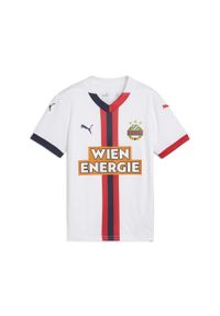 Puma - Młodzieżowa koszulka wyjazdowa SK Rapid Wiedeń 24/25 PUMA White Red Navy Blue. Kolor: biały, niebieski, czerwony, wielokolorowy #1