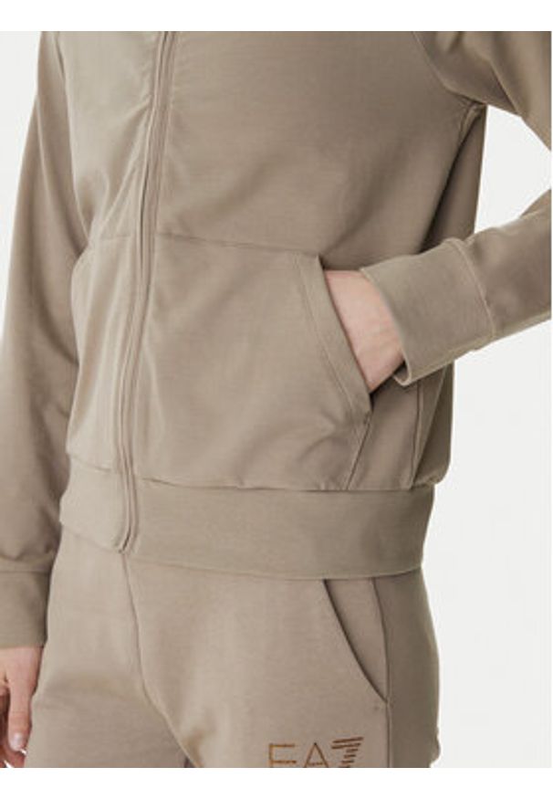 EA7 Emporio Armani Bluza 7W000457 AF13135 Brązowy Regular Fit. Kolor: brązowy. Materiał: bawełna