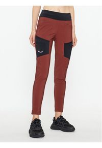 Salewa Spodnie materiałowe Puez Dst 28483 Bordowy Slim Fit. Kolor: czerwony. Materiał: syntetyk #1
