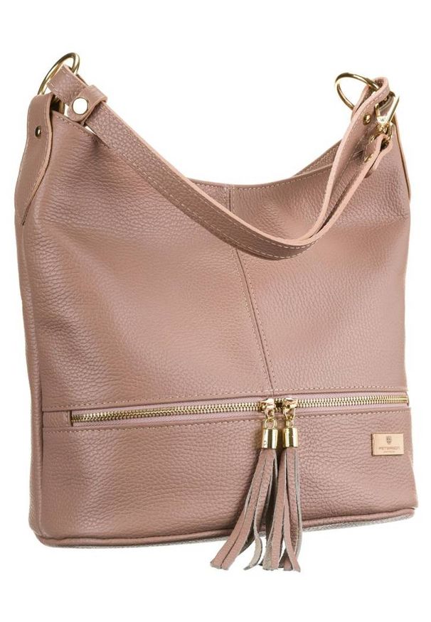 Shopperka różowa Peterson PTN TWP-007 PINK. Kolor: różowy. Materiał: skórzane. Styl: elegancki