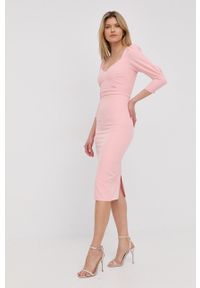 Nissa sukienka kolor różowy midi prosta. Kolor: różowy. Typ sukienki: proste. Długość: midi #2