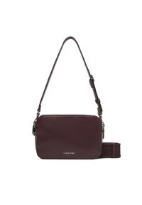 Calvin Klein Torebka LV04F3165G Bordowy. Kolor: czerwony. Materiał: skórzane