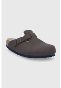 Birkenstock Klapki męskie kolor brązowy. Kolor: brązowy. Materiał: materiał, guma. Wzór: gładki. Obcas: na obcasie. Wysokość obcasa: niski #4