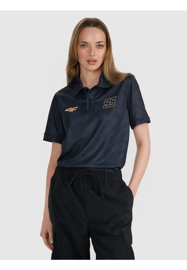 4f - 4F Koszulka polo szybkoschnąca męska 4F x Bartosz Zmarzlik - czarna 3XL. Typ kołnierza: polo. Kolor: czarny. Materiał: włókno, dzianina, materiał, syntetyk. Długość rękawa: krótki rękaw. Długość: krótkie. Wzór: gładki, nadruk, ze splotem