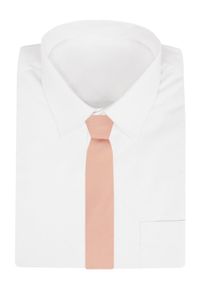 Męski Krawat Alties - Jasna Brzoskwinia. Materiał: tkanina. Styl: wizytowy, elegancki #2