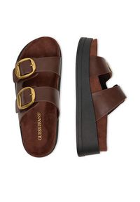 Guess Jeans Klapki CWBEO-HY62273-6 Brązowy. Kolor: brązowy. Materiał: skóra #5