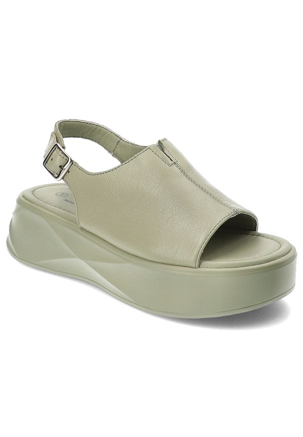Zielone Sandały S.Barski Modne Obuwie Damskie. Kolor: zielony. Materiał: materiał. Sezon: lato. Styl: elegancki