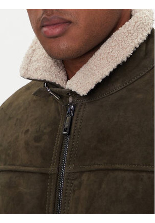 Milestone Kurtka skórzana Camino 531624 21315 Zielony Regular Fit. Kolor: zielony. Materiał: skóra