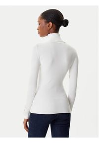 Elisabetta Franchi Golf MK-11B-56E2-V290 Biały Slim Fit. Typ kołnierza: golf. Kolor: biały. Materiał: syntetyk #3