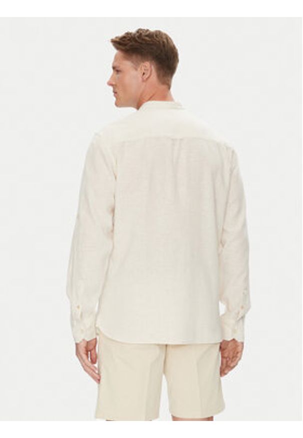 Mustang Koszula Yuma 1016469 Beżowy Regular Fit. Kolor: beżowy. Materiał: len, bawełna