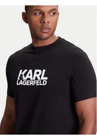 Karl Lagerfeld - KARL LAGERFELD T-Shirt 755087 553235 Czarny Regular Fit. Typ kołnierza: dekolt w karo. Kolor: czarny. Materiał: bawełna #3