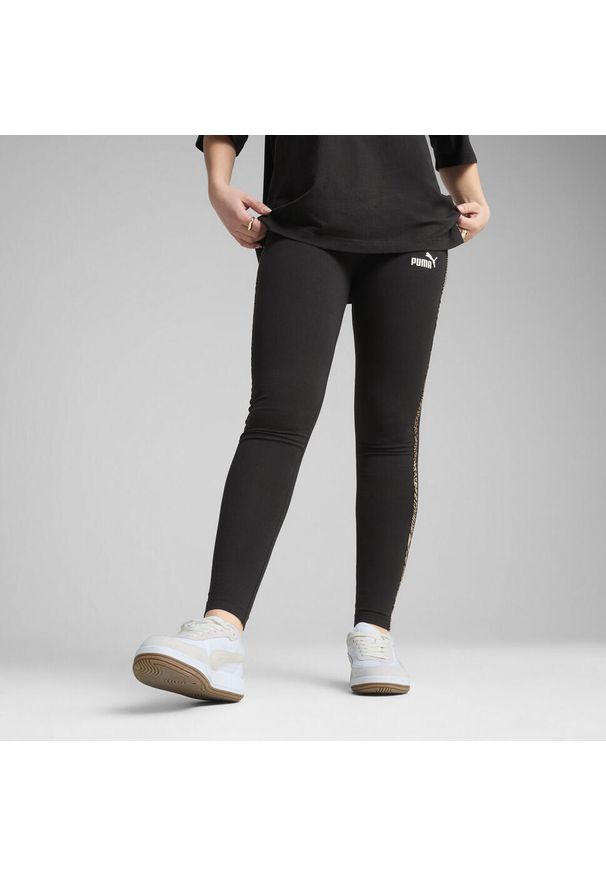 Puma - Damskie legginsy Essentials ze zwierzęcym nadrukiem PUMA Black. Kolor: czarny. Wzór: motyw zwierzęcy, nadruk. Sport: fitness