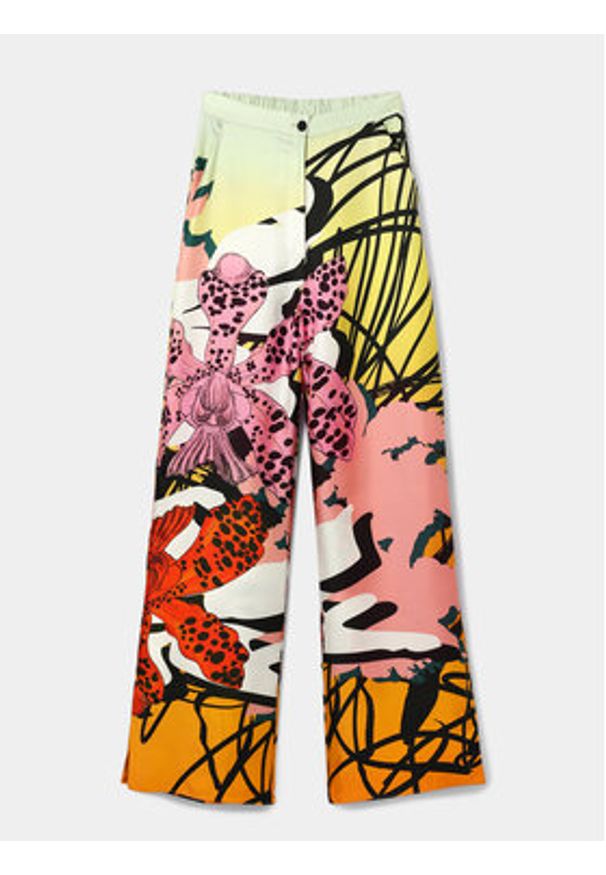 Desigual Spodnie materiałowe MONSIEUR CHRISTIAN LACROIX Ericeira 24SWPW27 Kolorowy Regular Fit. Materiał: jedwab, wiskoza. Wzór: kolorowy