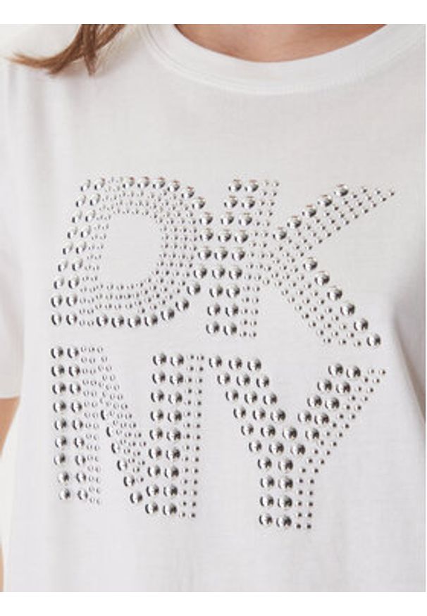 DKNY T-Shirt DJ6T1741 Biały Relaxed Fit. Kolor: biały. Materiał: bawełna