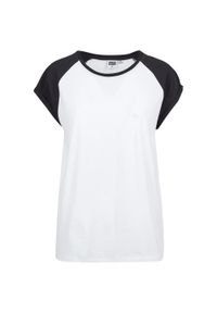 Urban Classics - T-shirt Damski Kontrastowy Raglanowy. Kolor: biały, wielokolorowy, czarny. Długość rękawa: raglanowy rękaw