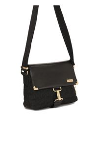 Kazar - Uniwersalna czarna listonoszka w haftowany wzór. Kolor: czarny. Wzór: haft. Dodatki: z haftem. Materiał: skórzane. Styl: casual #3