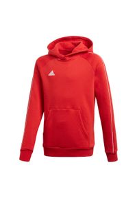 Adidas - Bluza dla dzieci adidas Core 18 Hoody Junior czerwona. Kolor: wielokolorowy, biały, czerwony