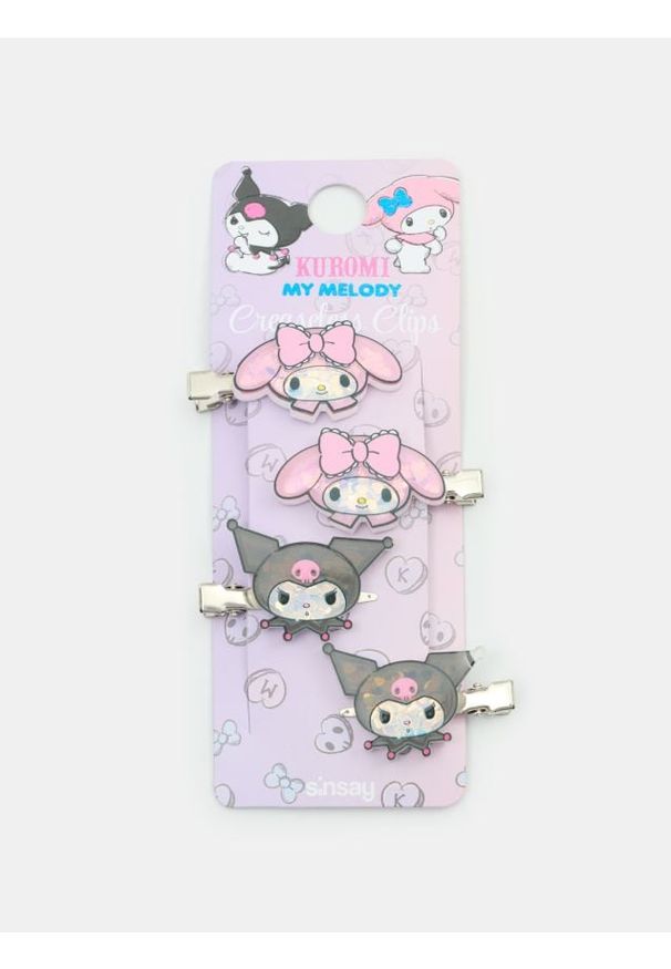 Sinsay - Spinki do włosów 4 pack Kuromi & My Melody - wielobarwny