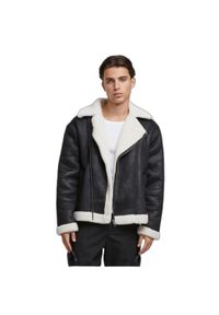 Kurtka motocyklowa z owczej skóry Urban Classics. Kolor: czarny, wielokolorowy, biały. Materiał: skóra #1