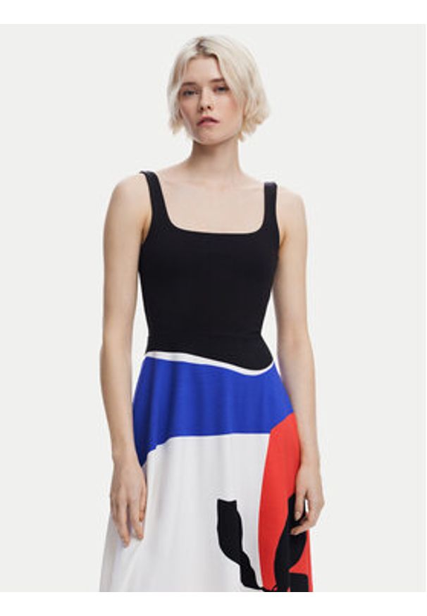 Desigual Sukienka codzienna Ondas 25SWVK41 Kolorowy Regular Fit. Okazja: na co dzień. Materiał: bawełna. Wzór: kolorowy. Typ sukienki: proste. Styl: casual
