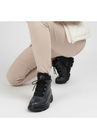 Granatowe Botki Armodo Modne Obuwie Damskie. Kolor: niebieski. Materiał: materiał. Styl: sportowy #1