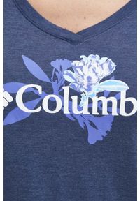 columbia - Columbia t-shirt damski kolor niebieski. Kolor: niebieski. Wzór: nadruk #3