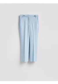 Reserved - Spodnie w kant - jasnoniebieski. Kolor: niebieski. Materiał: tkanina, wiskoza