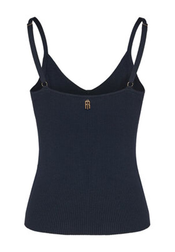 Fracomina Top FR25ST4006K410J9 Granatowy Slim Fit. Kolor: niebieski. Materiał: wiskoza