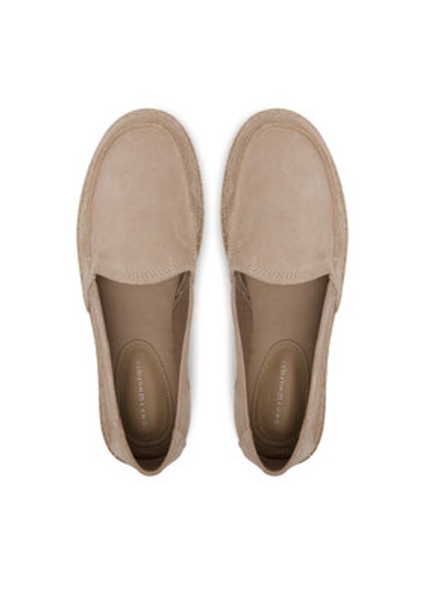 TOMMY HILFIGER - Tommy Hilfiger Espadryle Hilfiger Flex Espa Suede Loafer FM0FM05392 Beżowy. Kolor: beżowy. Materiał: skóra, zamsz