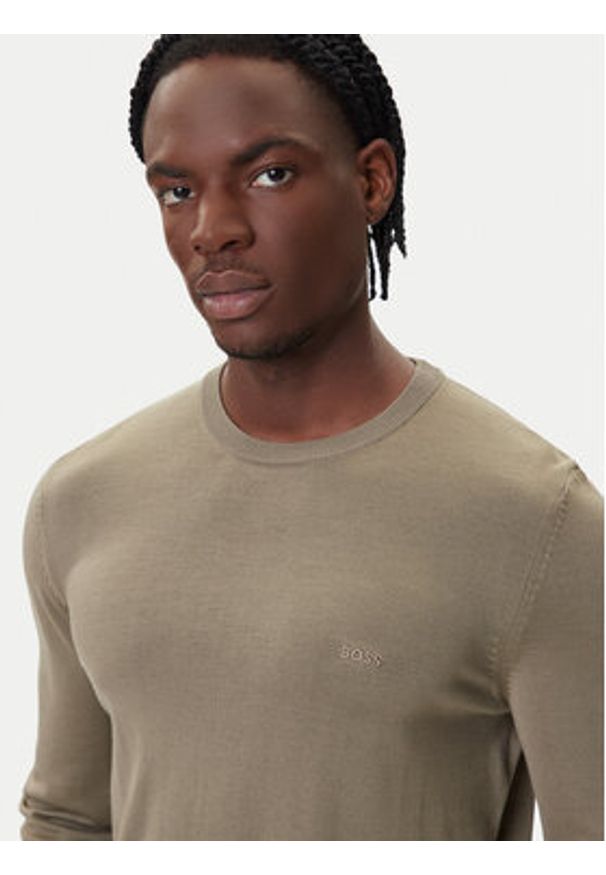 BOSS Sweter Botto-L 50476364 Brązowy Regular Fit. Kolor: brązowy. Materiał: wełna
